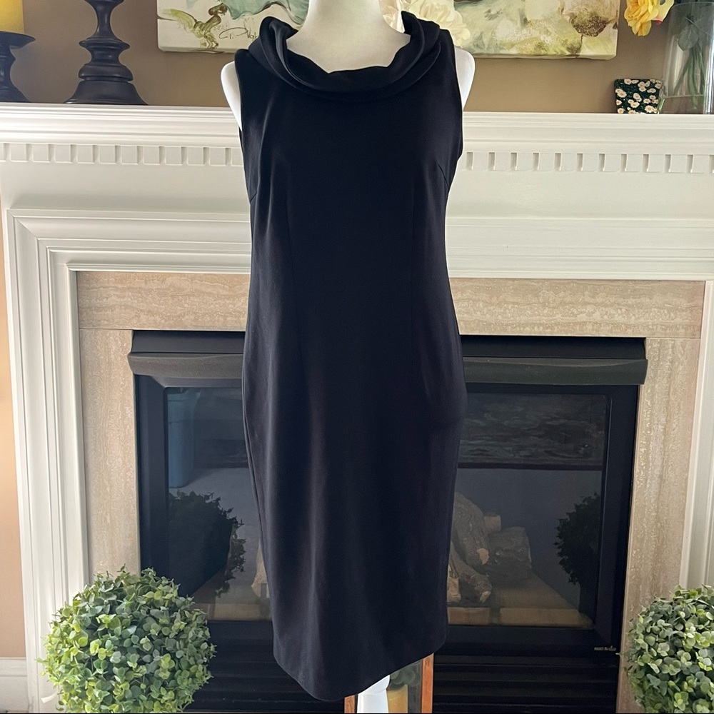 Adrienne Vittadini Cowl Neck Ponte Dress NWT